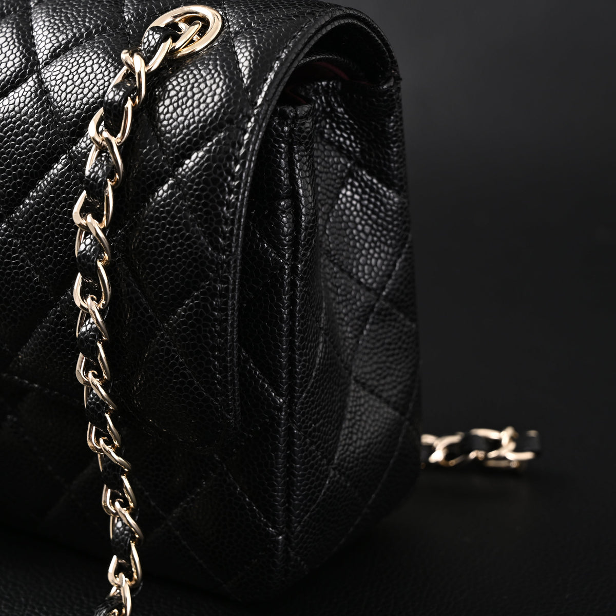 Chanel Classic Flap Bag – Black Quilted Caviar Leather with Gold-Tone Hardware product image 18, provided for visual