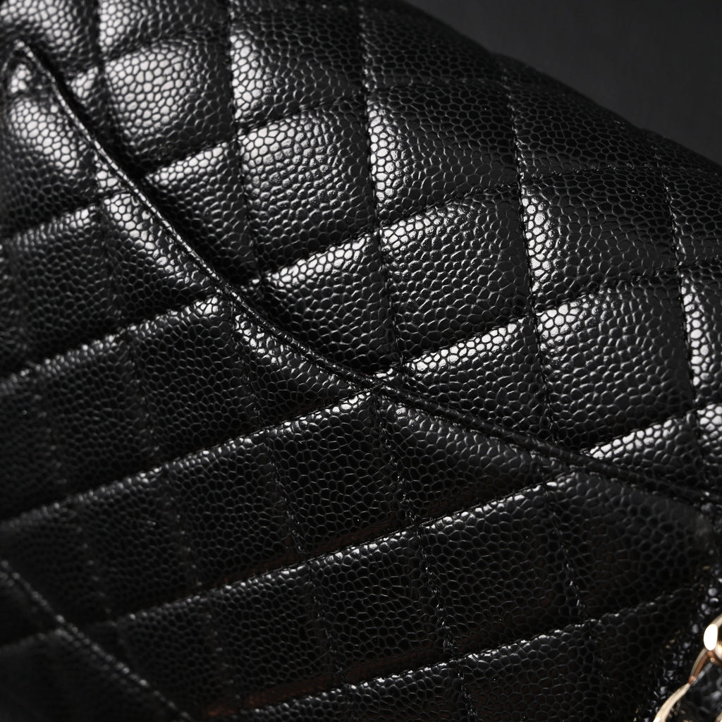 Chanel Classic Flap Bag – Black Quilted Caviar Leather with Gold-Tone Hardware product image 4, provided for visual