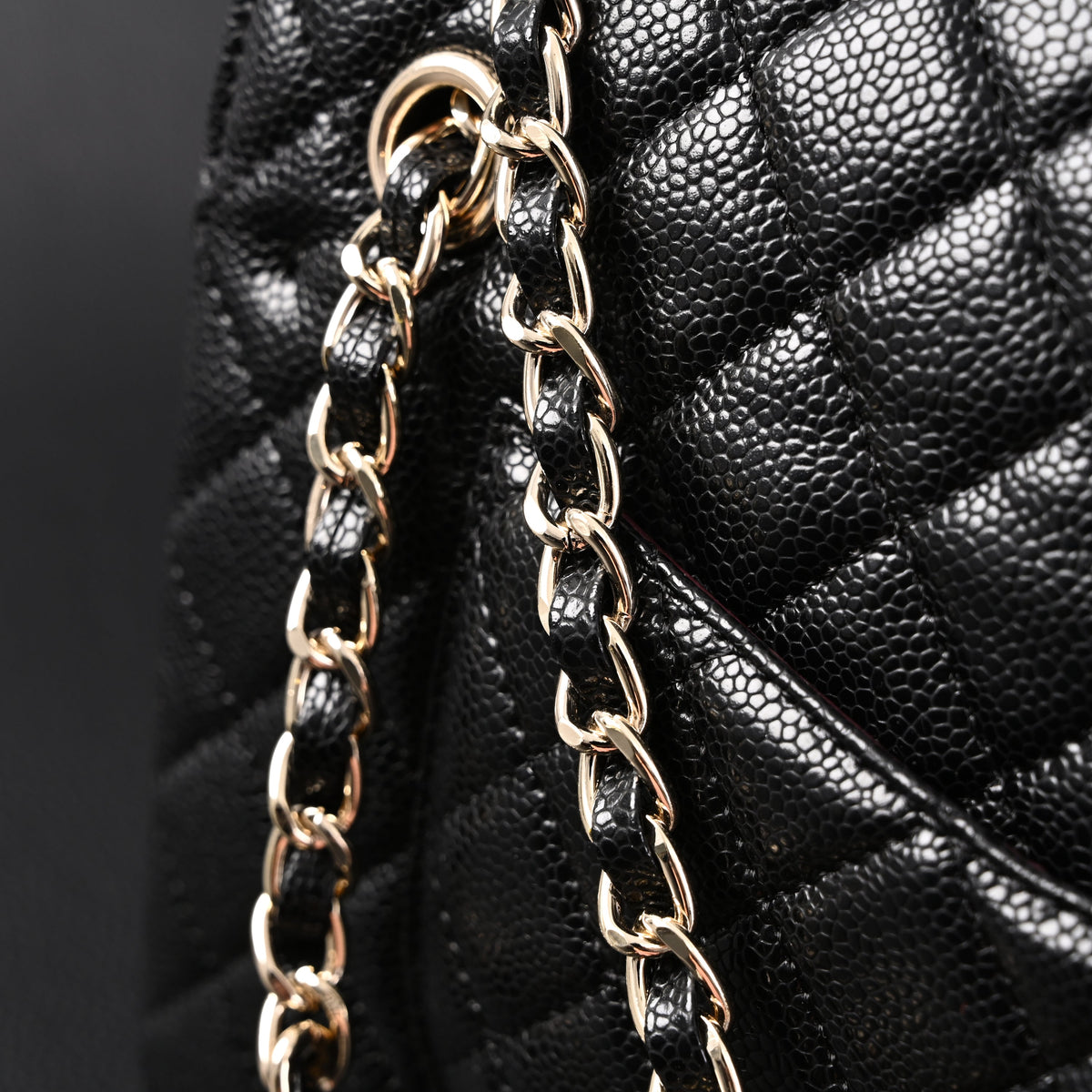 Chanel Classic Flap Bag – Black Quilted Caviar Leather with Gold-Tone Hardware product image 22, provided for visual