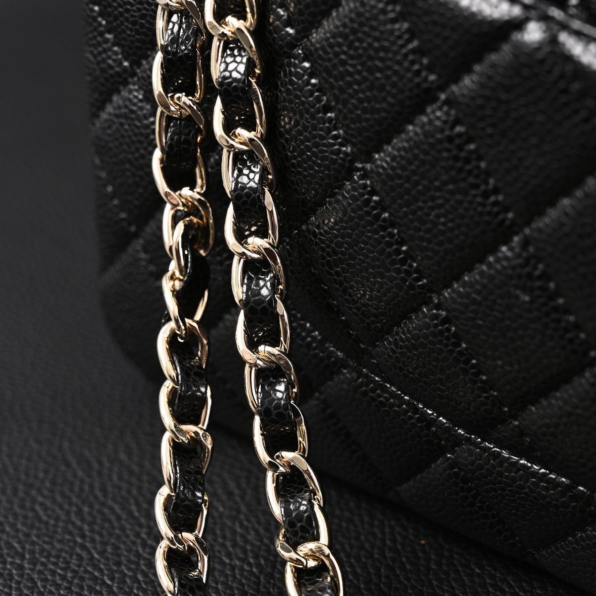 Chanel Classic Flap Bag – Black Quilted Caviar Leather with Gold-Tone Hardware product image 13, provided for visual