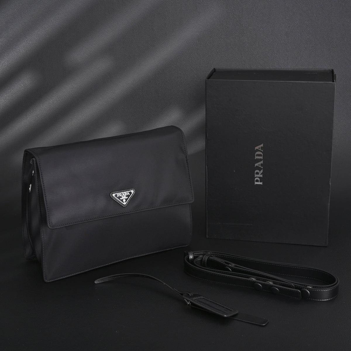 Prada Nylon Black Messenger Bag product image 1, provided for visual reference and product detail review