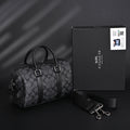 Coach Signature Duffel Bag – Black Monogram Canvas with Leather Trim product image 1, provided for visual reference and