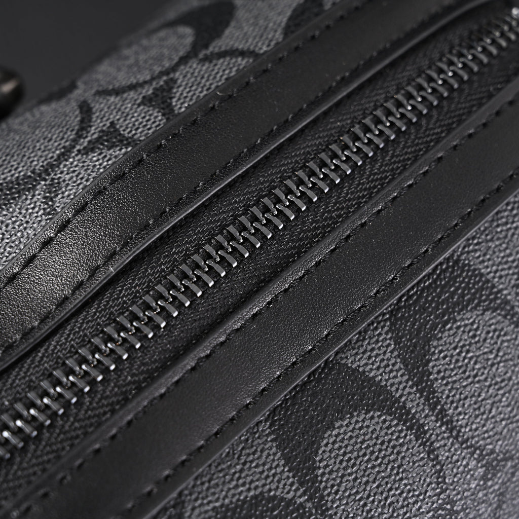 Coach Signature Duffel Bag – Black Monogram Canvas with Leather Trim product image 16, provided for visual reference and