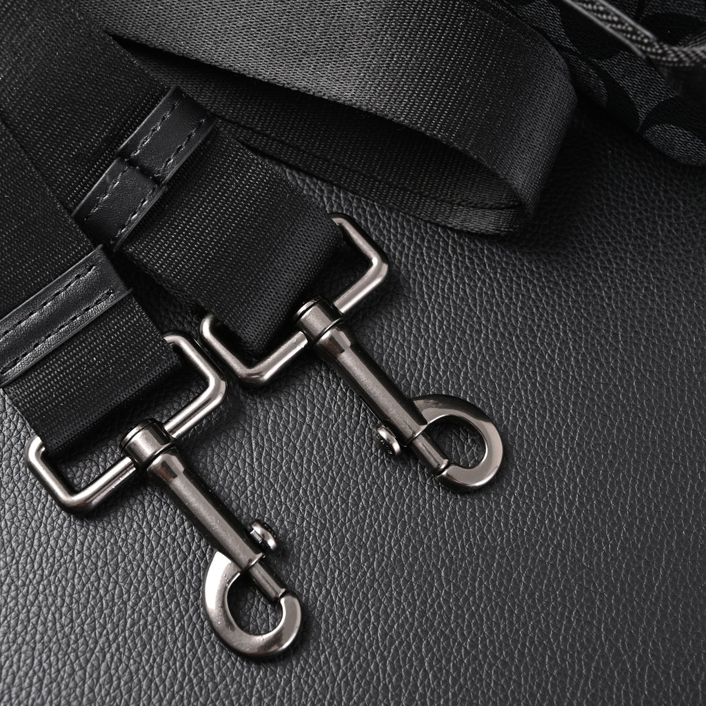 Coach Signature Duffel Bag – Black Monogram Canvas with Leather Trim product image 18, provided for visual reference and