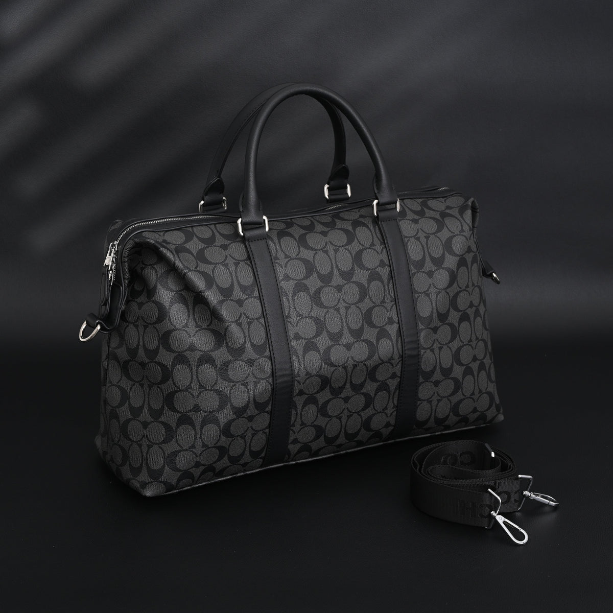Coach Metropolitan Duffel Bag in Signature Black Canvas product image 11, provided for visual reference and product detail