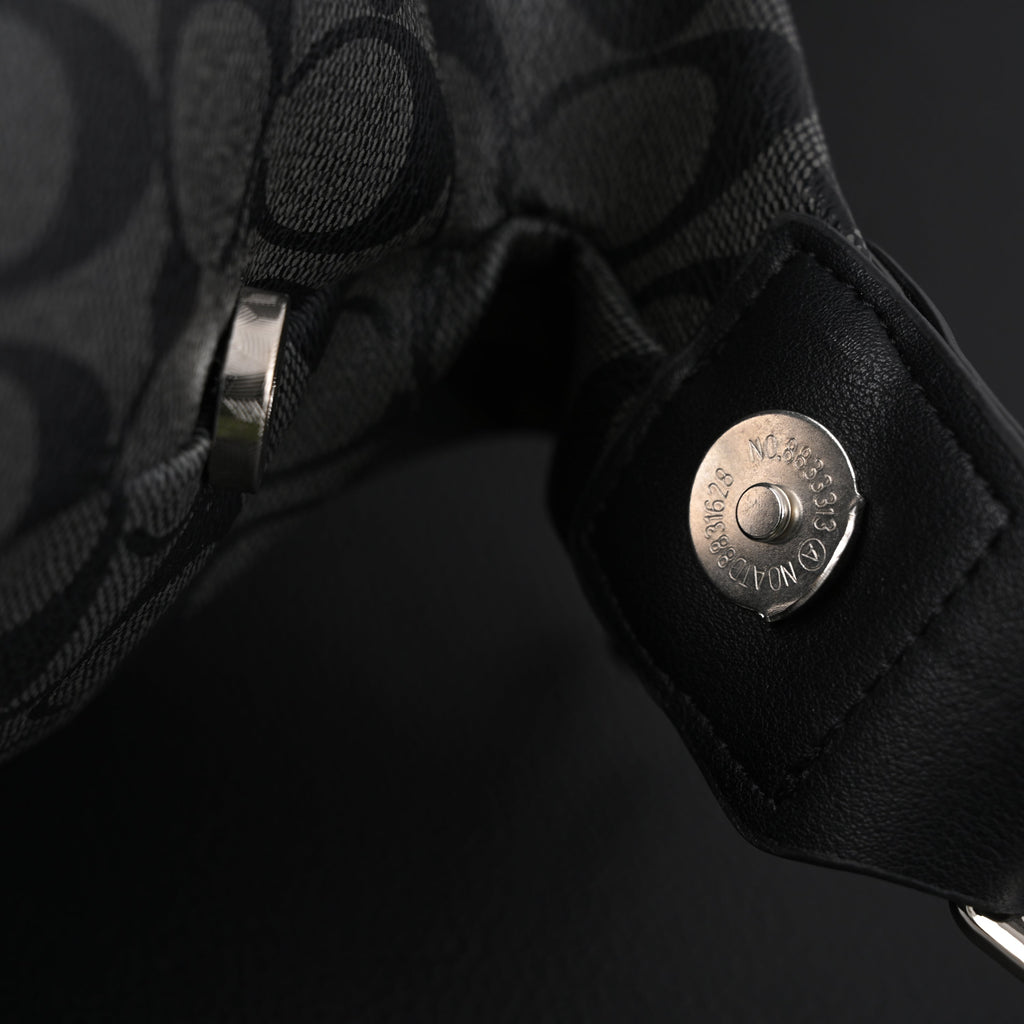 Coach Metropolitan Duffel Bag in Signature Black Canvas product image 8, provided for visual reference and product detail