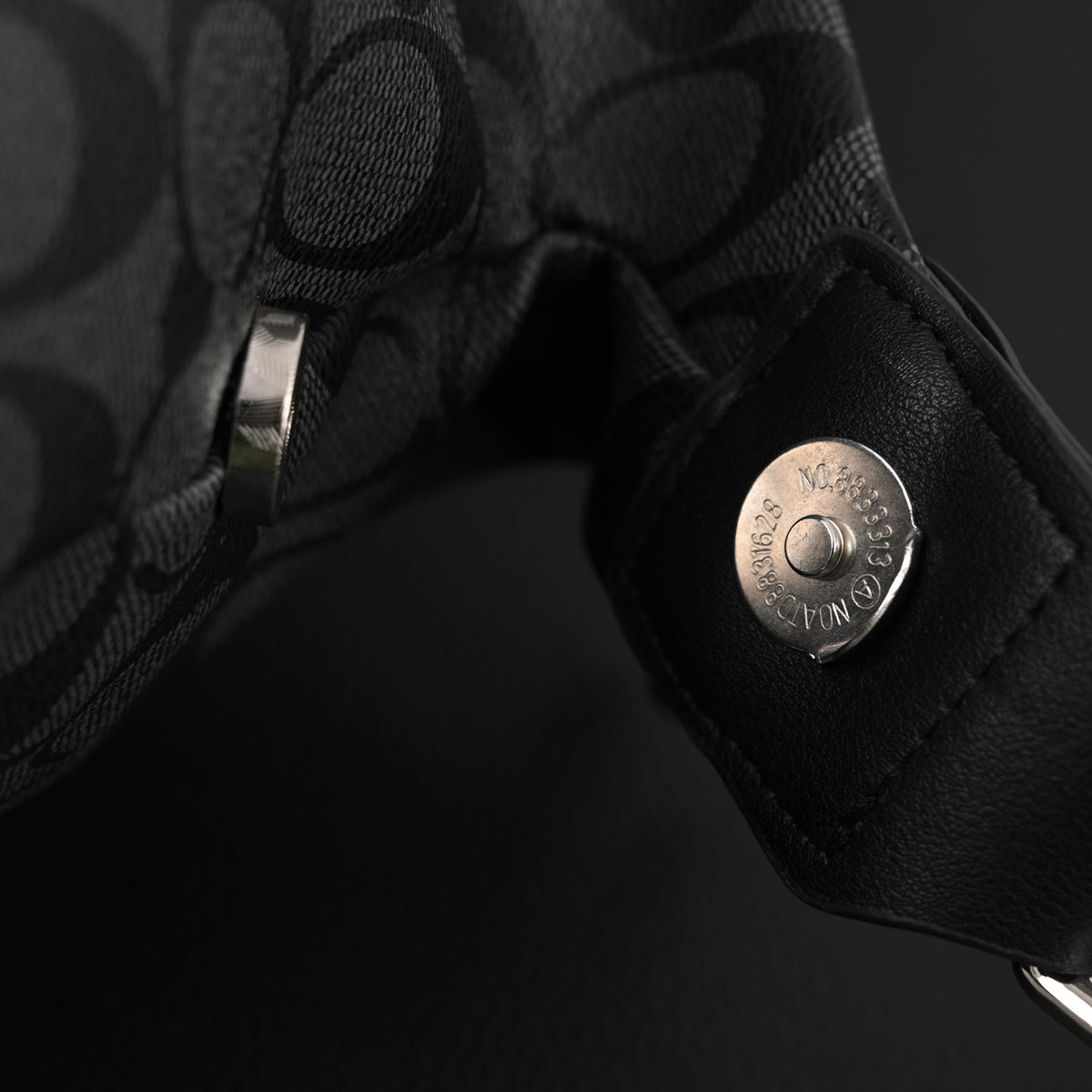 Coach Metropolitan Duffel Bag in Signature Black Canvas product image 8, provided for visual reference and product detail