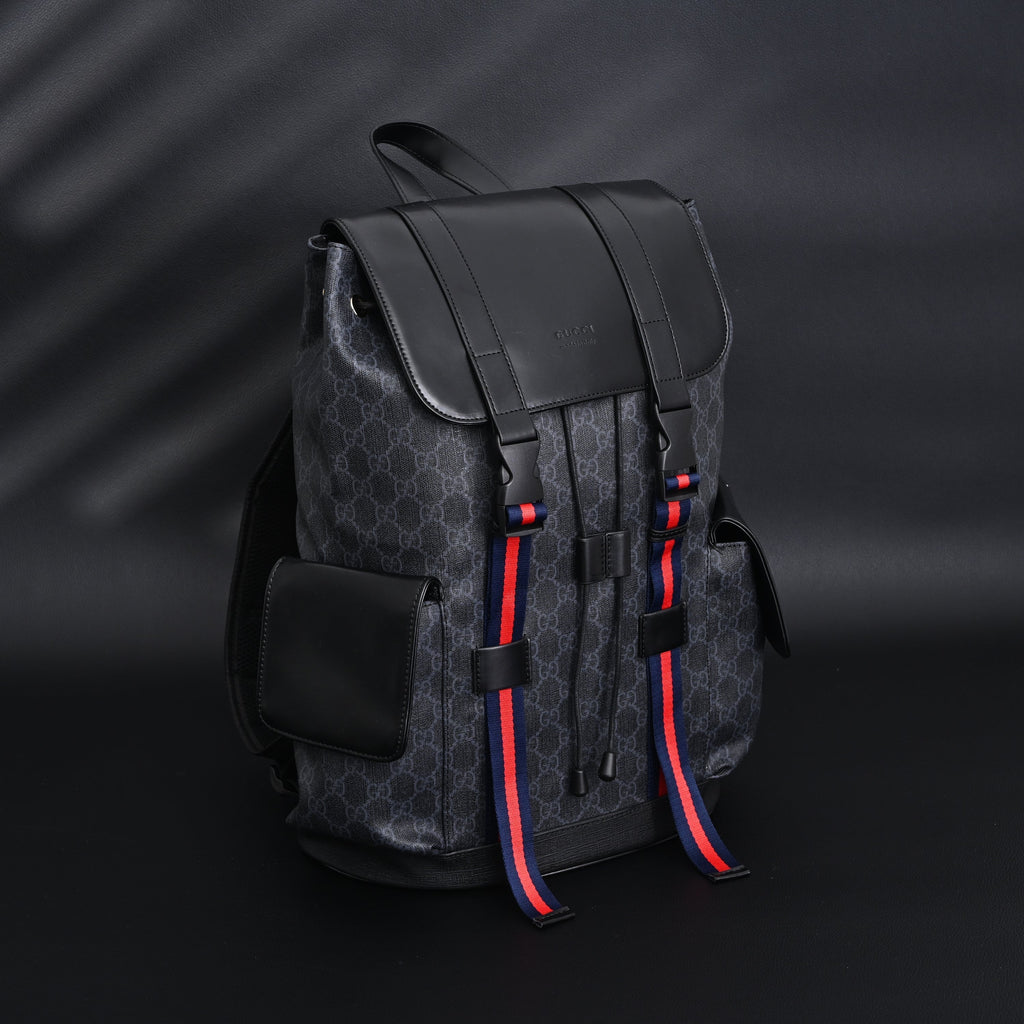 Gucci GG Supreme Monogram Backpack with Web Stripe product image 15, provided for visual reference and product detail review