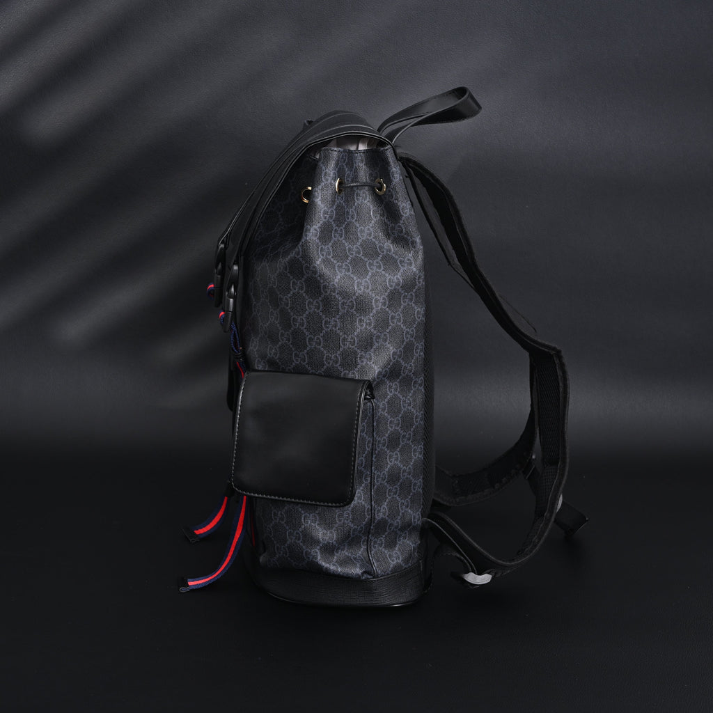 Gucci GG Supreme Monogram Backpack with Web Stripe product image 4, provided for visual reference and product detail review