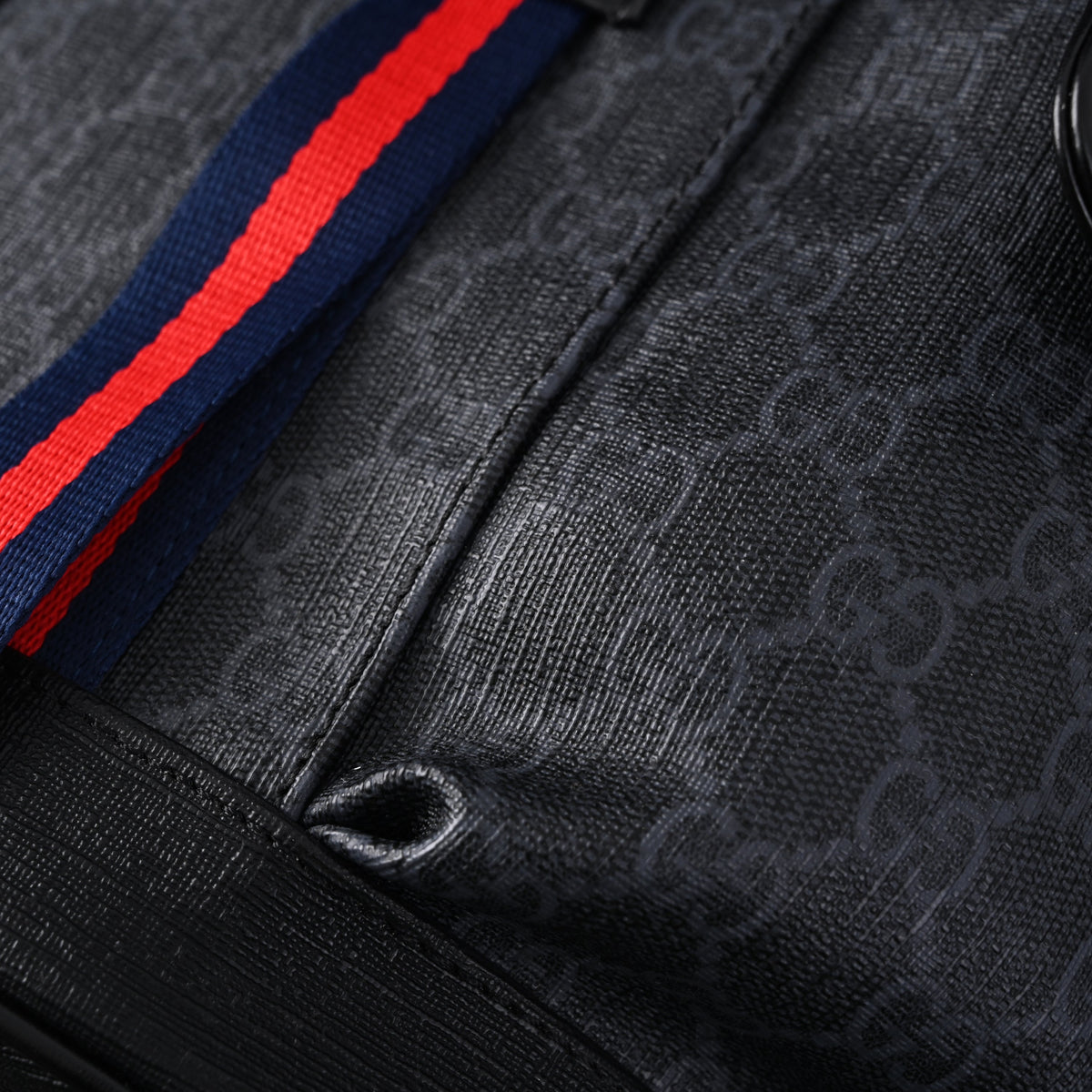 Gucci GG Supreme Monogram Backpack with Web Stripe product image 13, provided for visual reference and product detail review