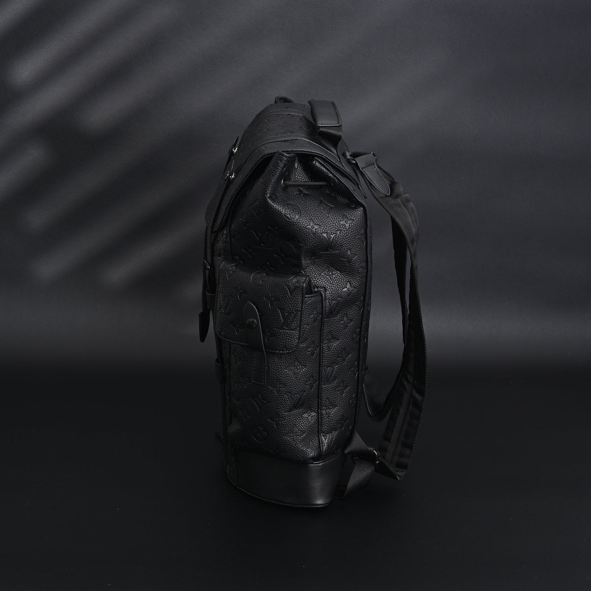 Louis Vuitton Christopher PM Backpack Monogram Shadow Black Leather product image 14, provided for visual reference and