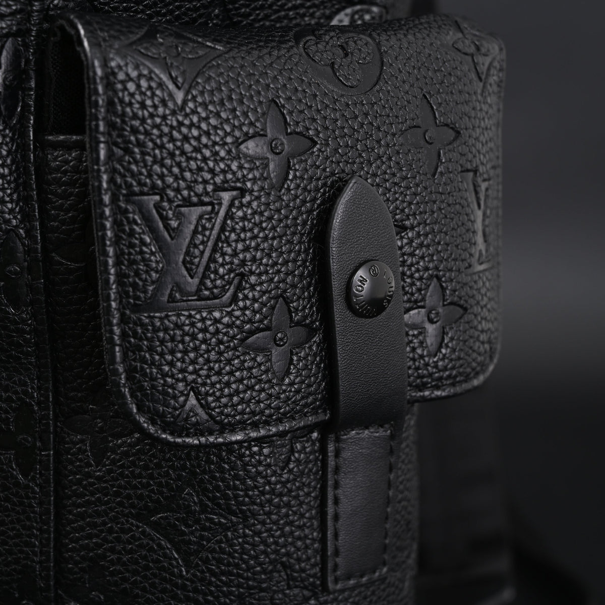Louis Vuitton Christopher PM Backpack Monogram Shadow Black Leather product image 7, provided for visual reference and