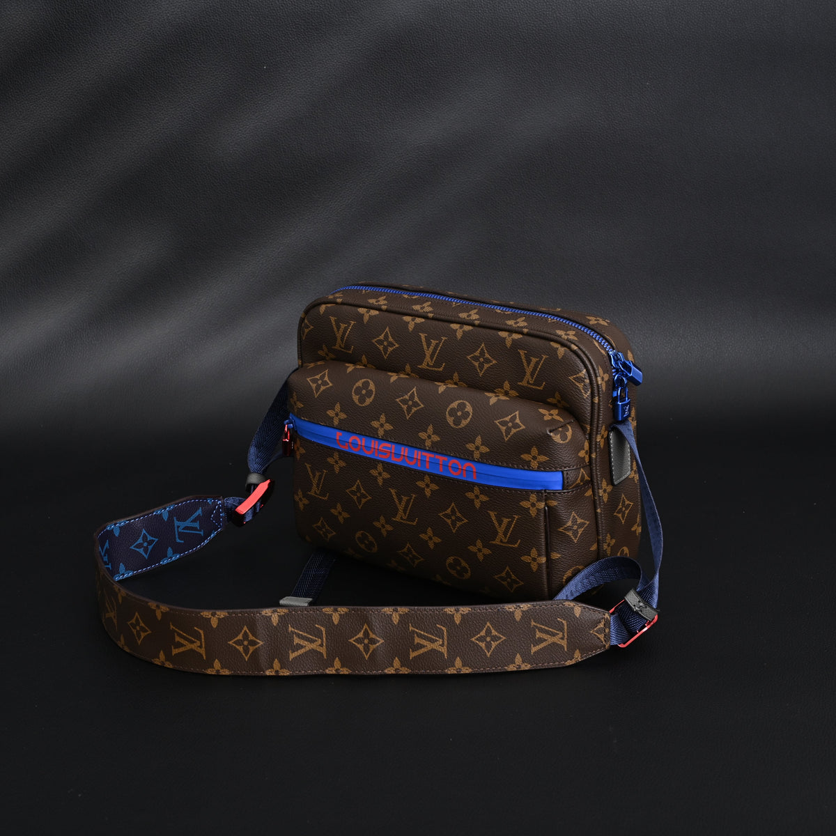 Louis Vuitton Trio Messenger Bag – Monogram Canvas with Blue Strap product image 1, provided for visual reference and
