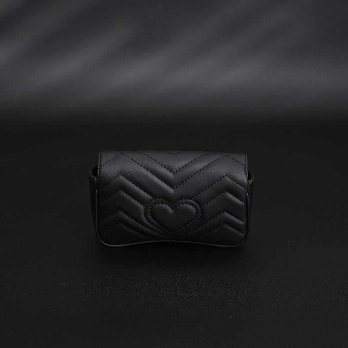 Gucci GG Marmont Matelassé Mini Shoulder Bag – Black Leather with Gold Chain product image 12, provided for visual reference