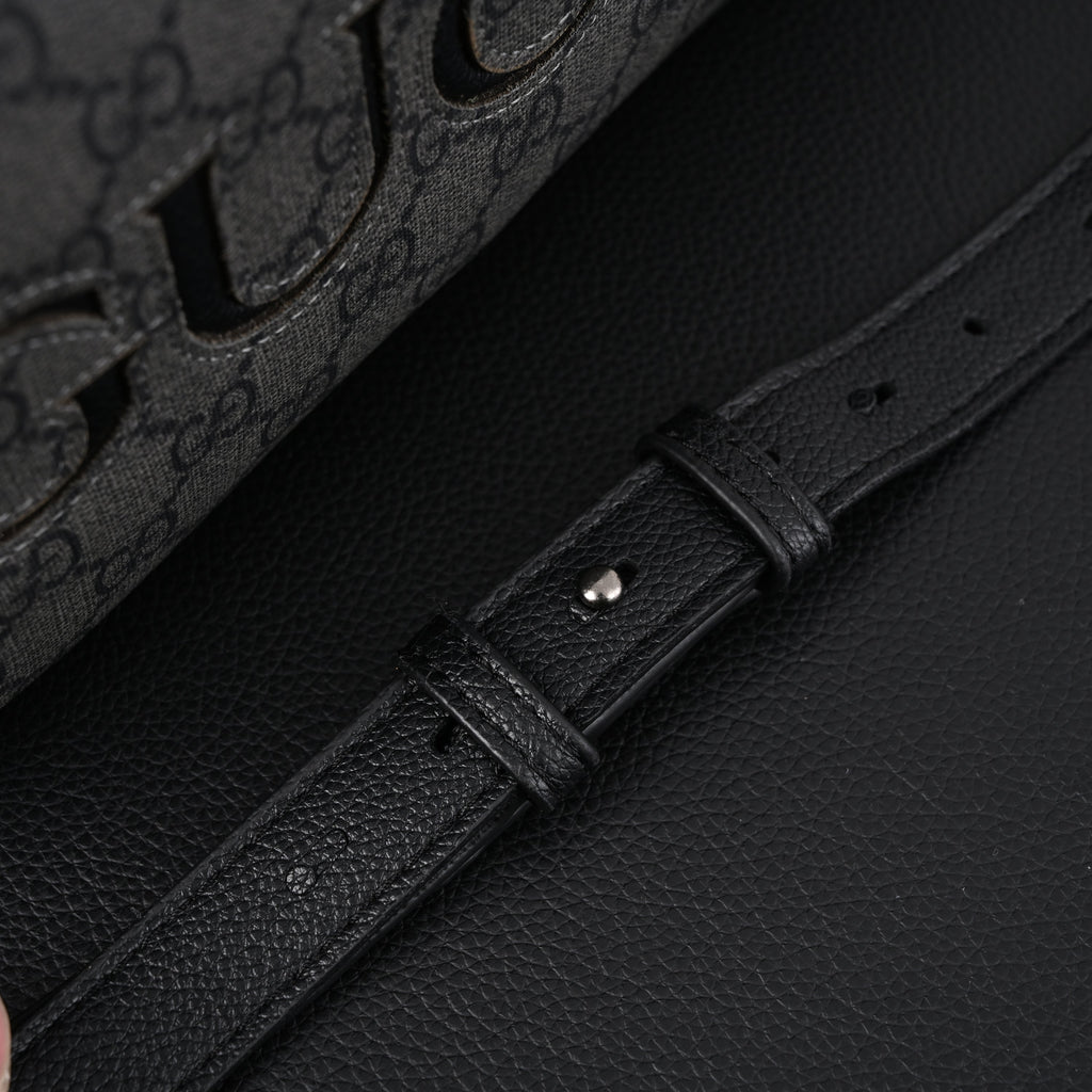 Gucci Ophidia GG Supreme Belt Bag – Black/Grey Monogram product image 2, provided for visual reference and product detail