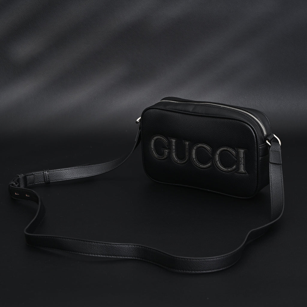 Gucci Black Leather Embossed Logo Belt Bag product image 7, provided for visual reference and product detail review