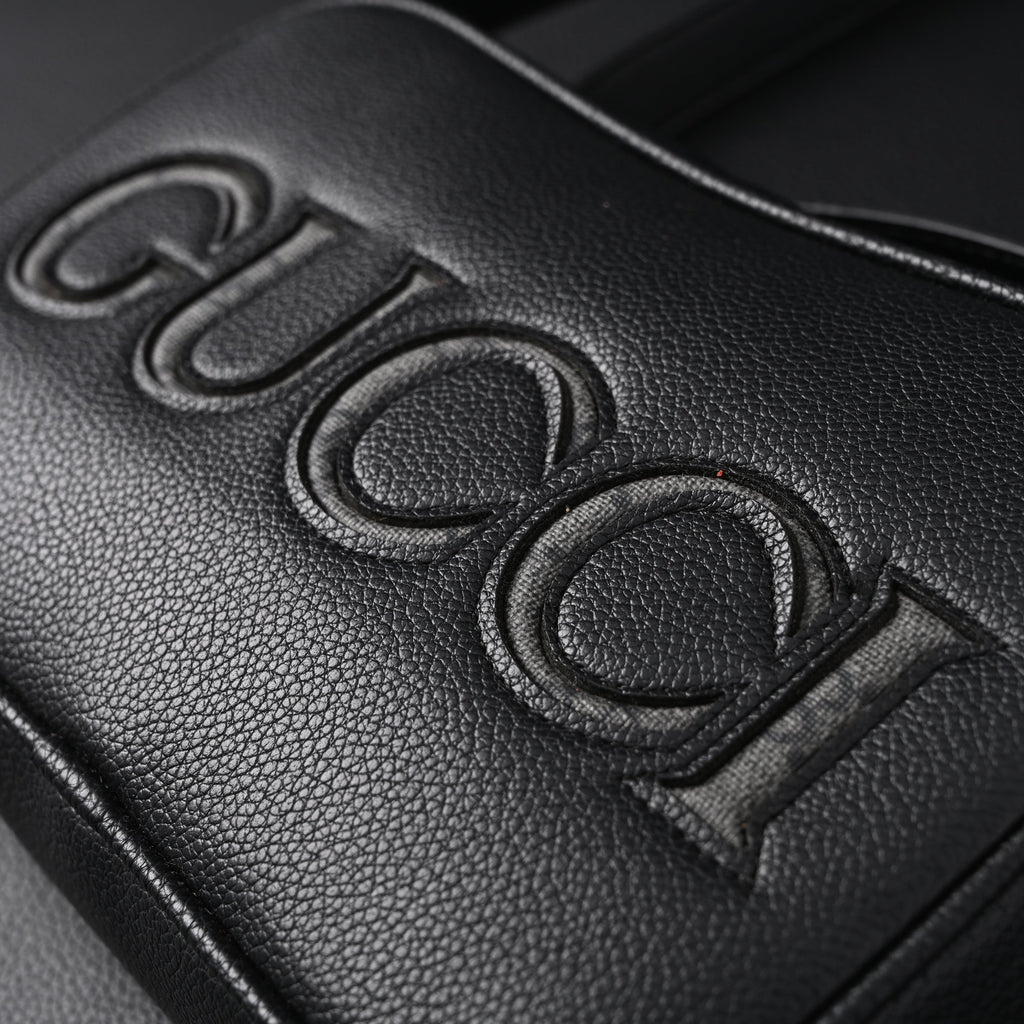 Gucci Black Leather Embossed Logo Belt Bag product image 15, provided for visual reference and product detail review