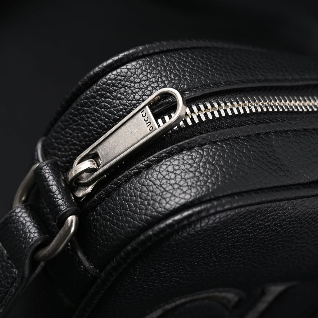 Gucci Black Leather Embossed Logo Belt Bag product image 10, provided for visual reference and product detail review