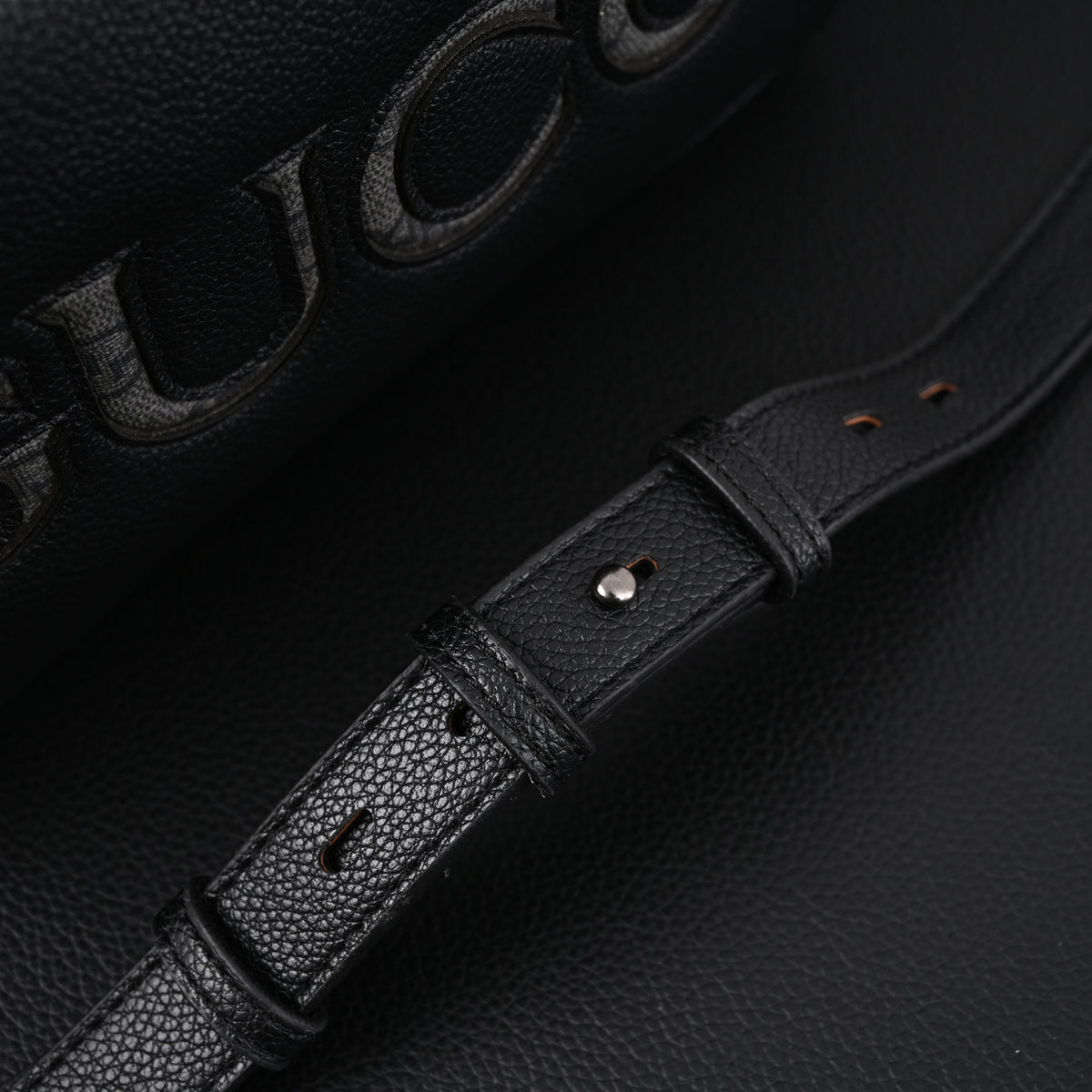 Gucci Black Leather Embossed Logo Belt Bag product image 12, provided for visual reference and product detail review