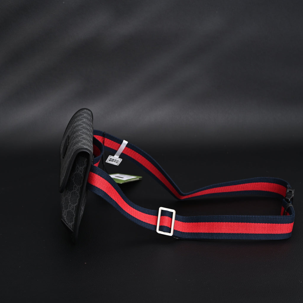 Gucci Ophidia GG Supreme Belt Bag – Black/Grey with Web Strap product image 14, provided for visual reference and product