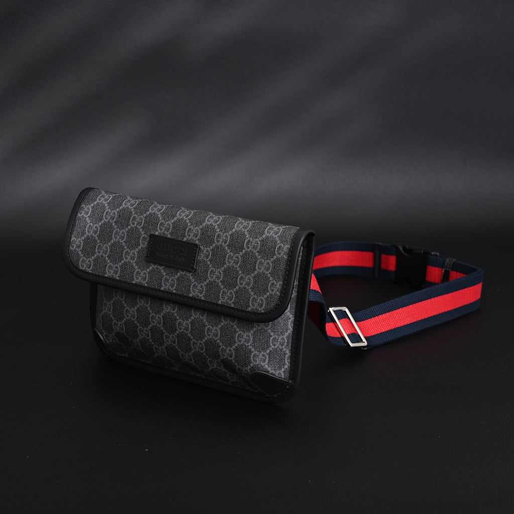 Gucci Ophidia GG Supreme Belt Bag – Black/Grey with Web Strap product image 15, provided for visual reference and product