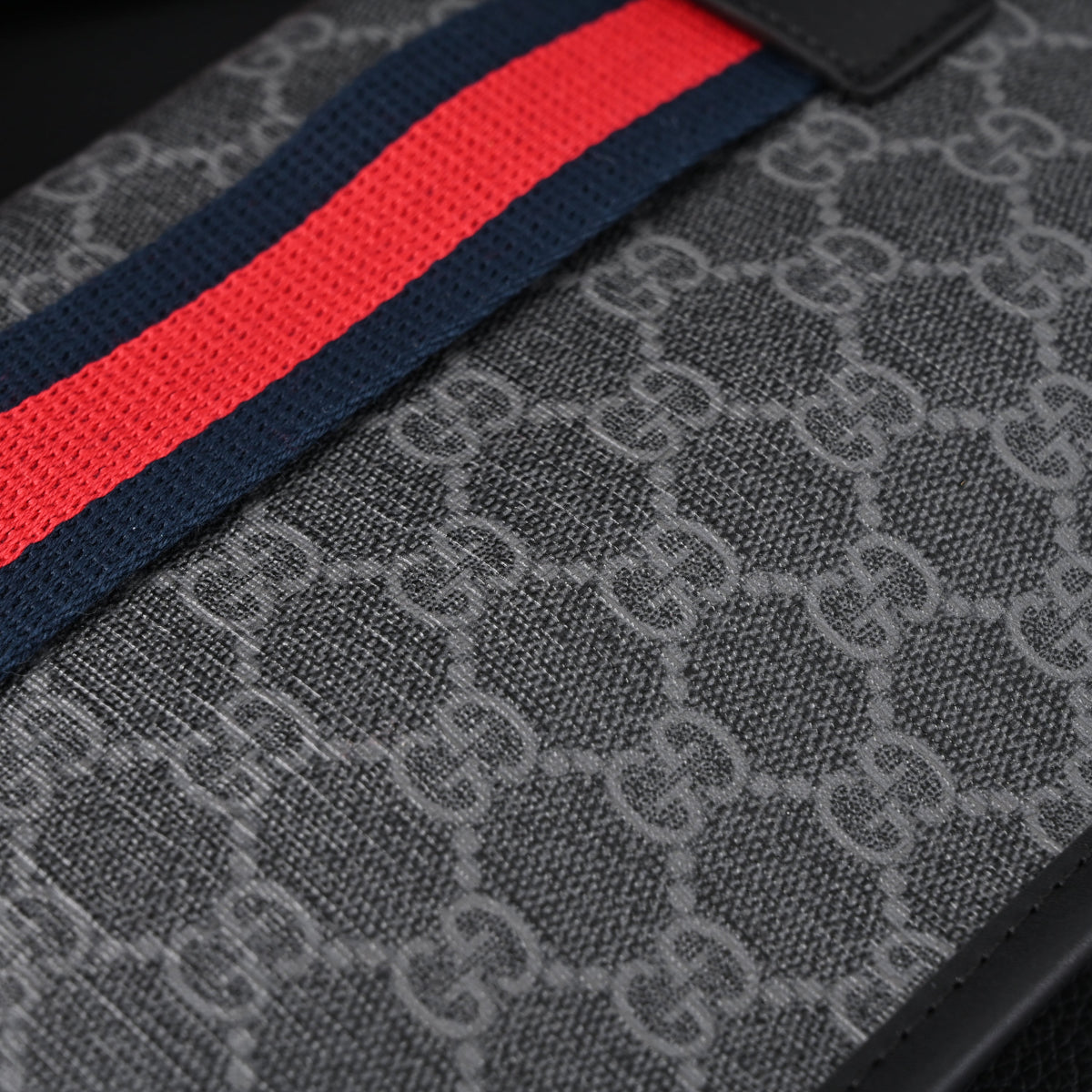 Gucci Ophidia GG Supreme Belt Bag – Black/Grey with Web Strap product image 9, provided for visual reference and product