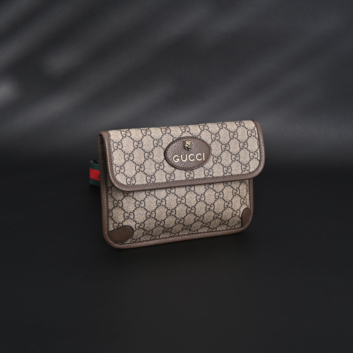 Gucci Ophidia GG Supreme Mini Belt Bag – Beige/Ebony with Web Stripe product image 11, provided for visual reference and