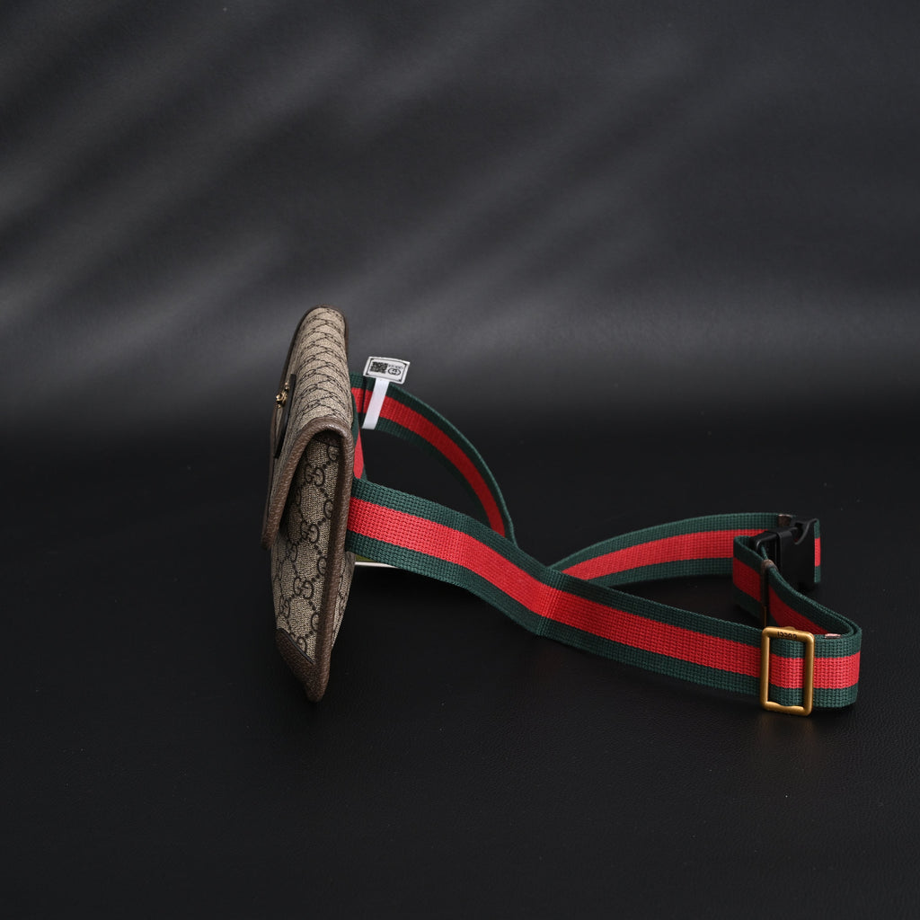 Gucci Ophidia GG Supreme Mini Belt Bag – Beige/Ebony with Web Stripe product image 12, provided for visual reference and