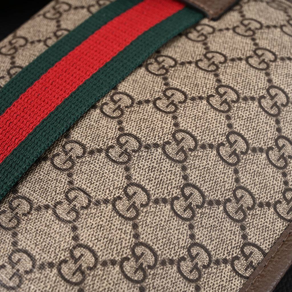 Gucci Ophidia GG Supreme Mini Belt Bag – Beige/Ebony with Web Stripe product image 4, provided for visual reference and