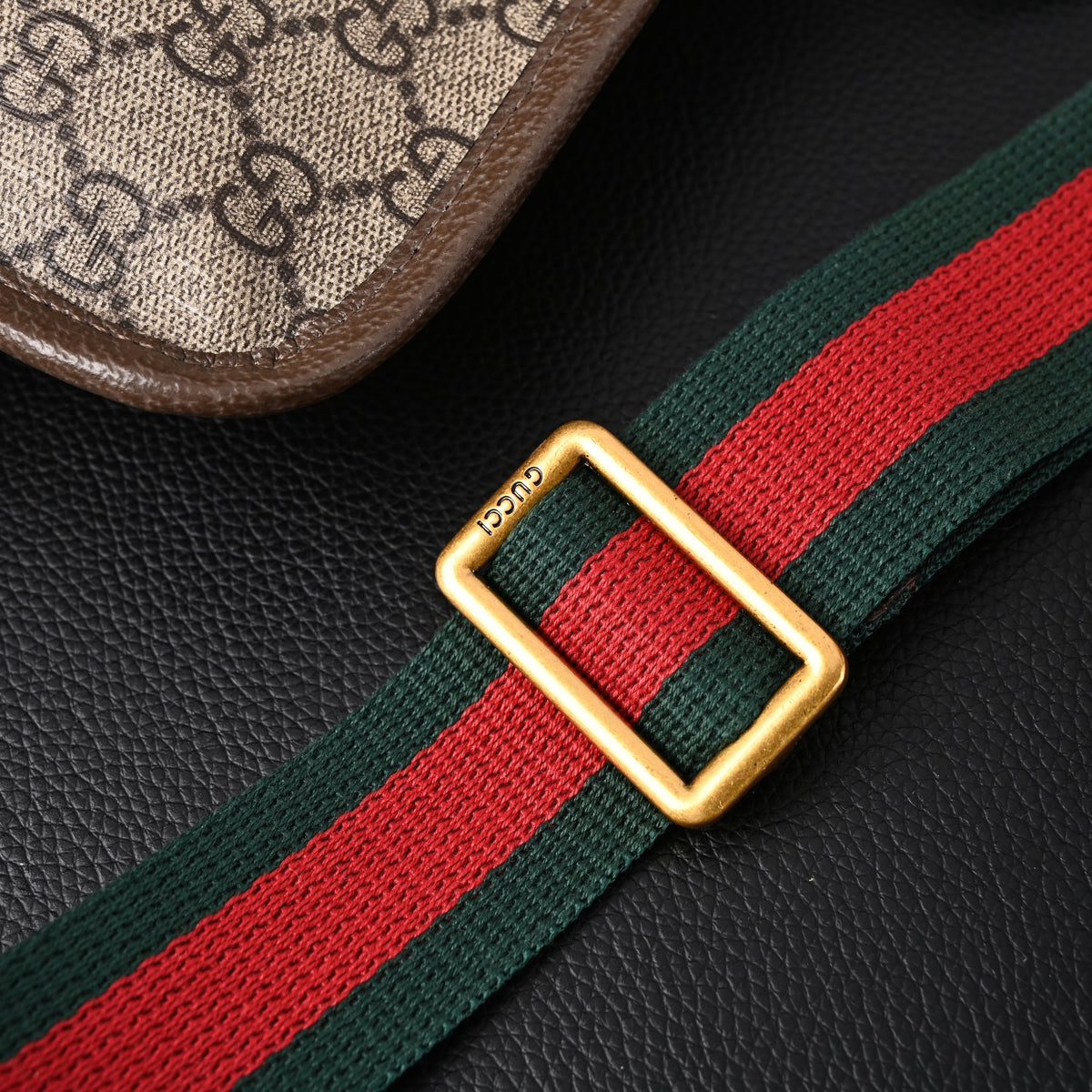 Gucci Ophidia GG Supreme Mini Belt Bag – Beige/Ebony with Web Stripe product image 8, provided for visual reference and