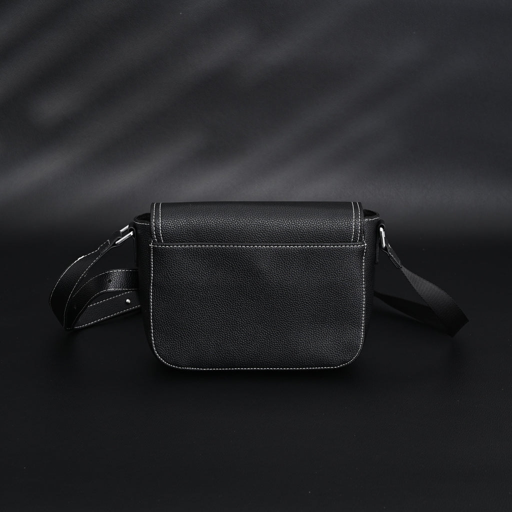 Dior Saddle Crossbody Bag – Black Grained Calfskin with Silver-Tone Hardware - Black with Silver-Tone Hardware product image