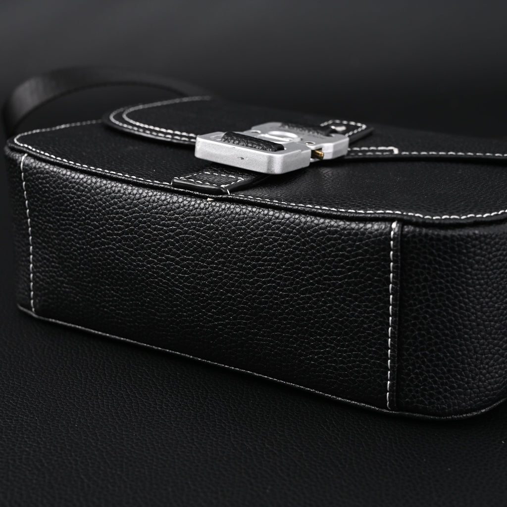 Dior Saddle Crossbody Bag – Black Grained Calfskin with Silver-Tone Hardware - Black with Silver-Tone Hardware product image