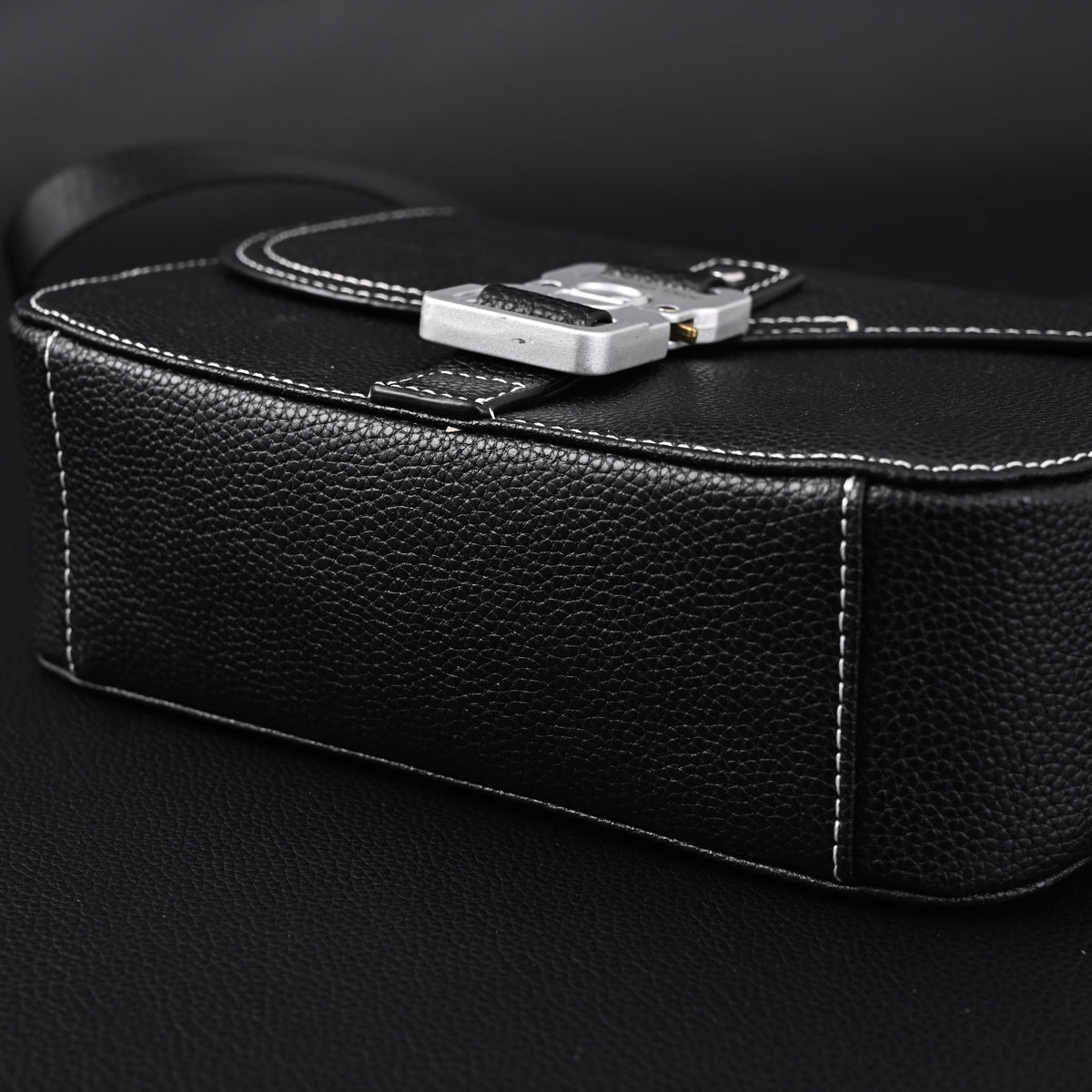Dior Saddle Crossbody Bag – Black Grained Calfskin with Silver-Tone Hardware - Black with Silver-Tone Hardware product image