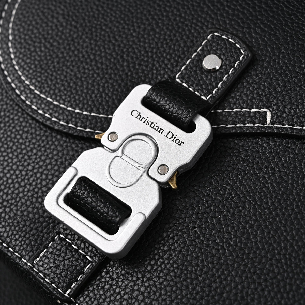 Dior Saddle Crossbody Bag – Black Grained Calfskin with Silver-Tone Hardware - Black with Silver-Tone Hardware product image