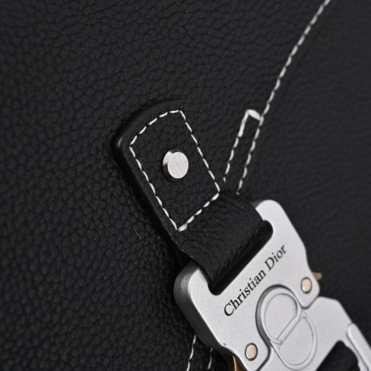 Dior Saddle Crossbody Bag – Black Grained Calfskin with Silver-Tone Hardware - Black with Silver-Tone Hardware product image