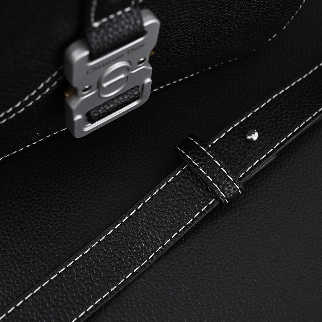 Dior Saddle Crossbody Bag – Black Grained Calfskin with Silver-Tone Hardware - Black with Silver-Tone Hardware product image