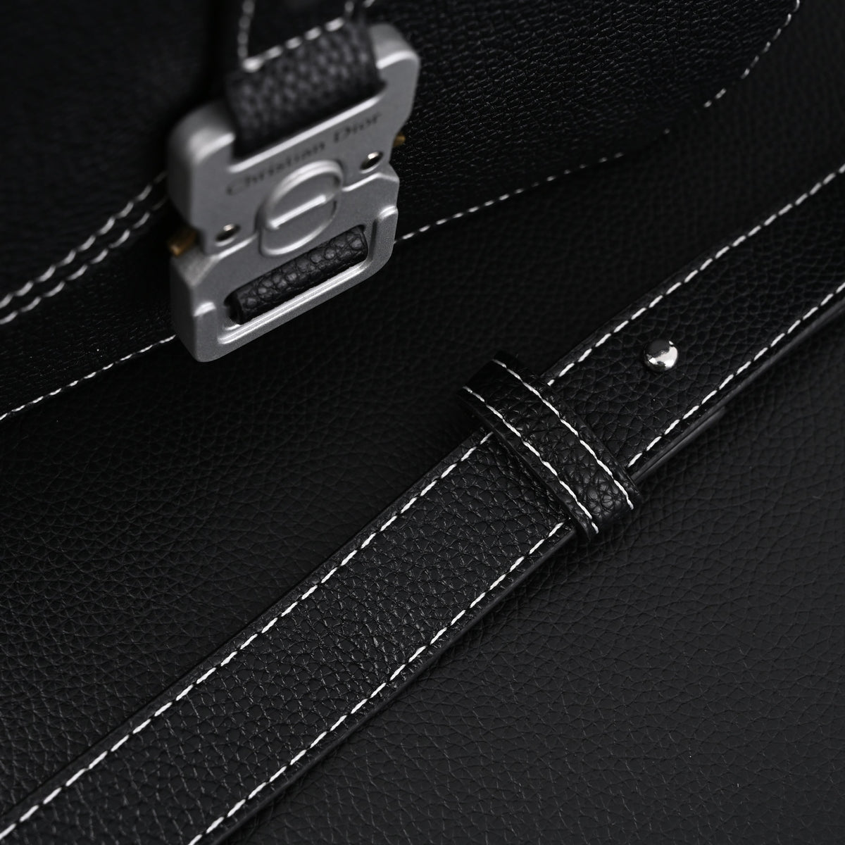 Dior Saddle Crossbody Bag – Black Grained Calfskin with Silver-Tone Hardware - Black with Silver-Tone Hardware product image