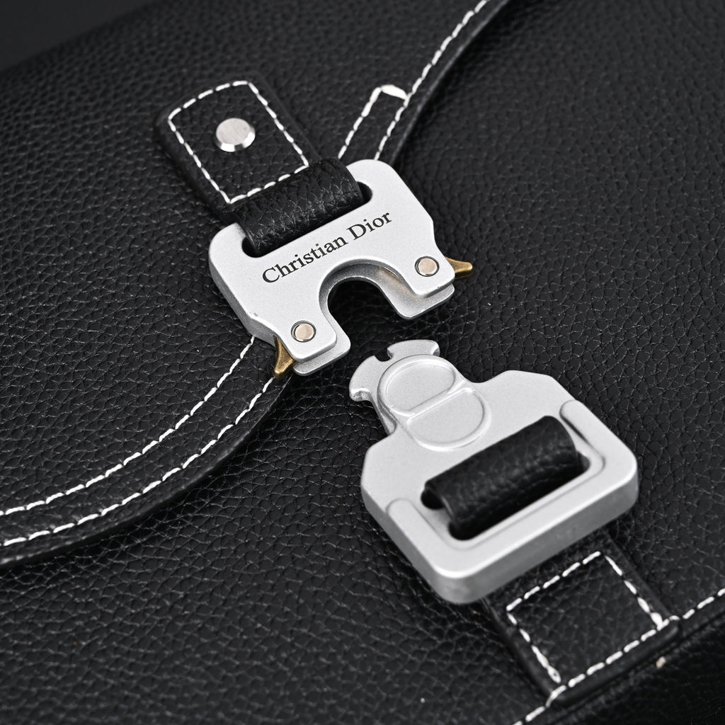 Dior Saddle Crossbody Bag – Black Grained Calfskin with Silver-Tone Hardware - Black with Silver-Tone Hardware product image