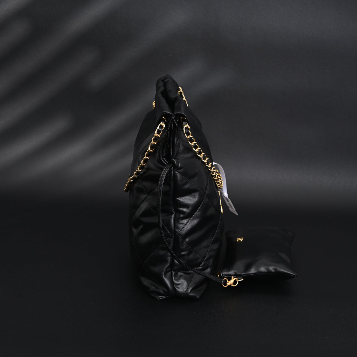 Chanel 19 Flap Bag – Black Quilted Lambskin with Gold & Ruthenium Hardware product image 3, provided for visual reference