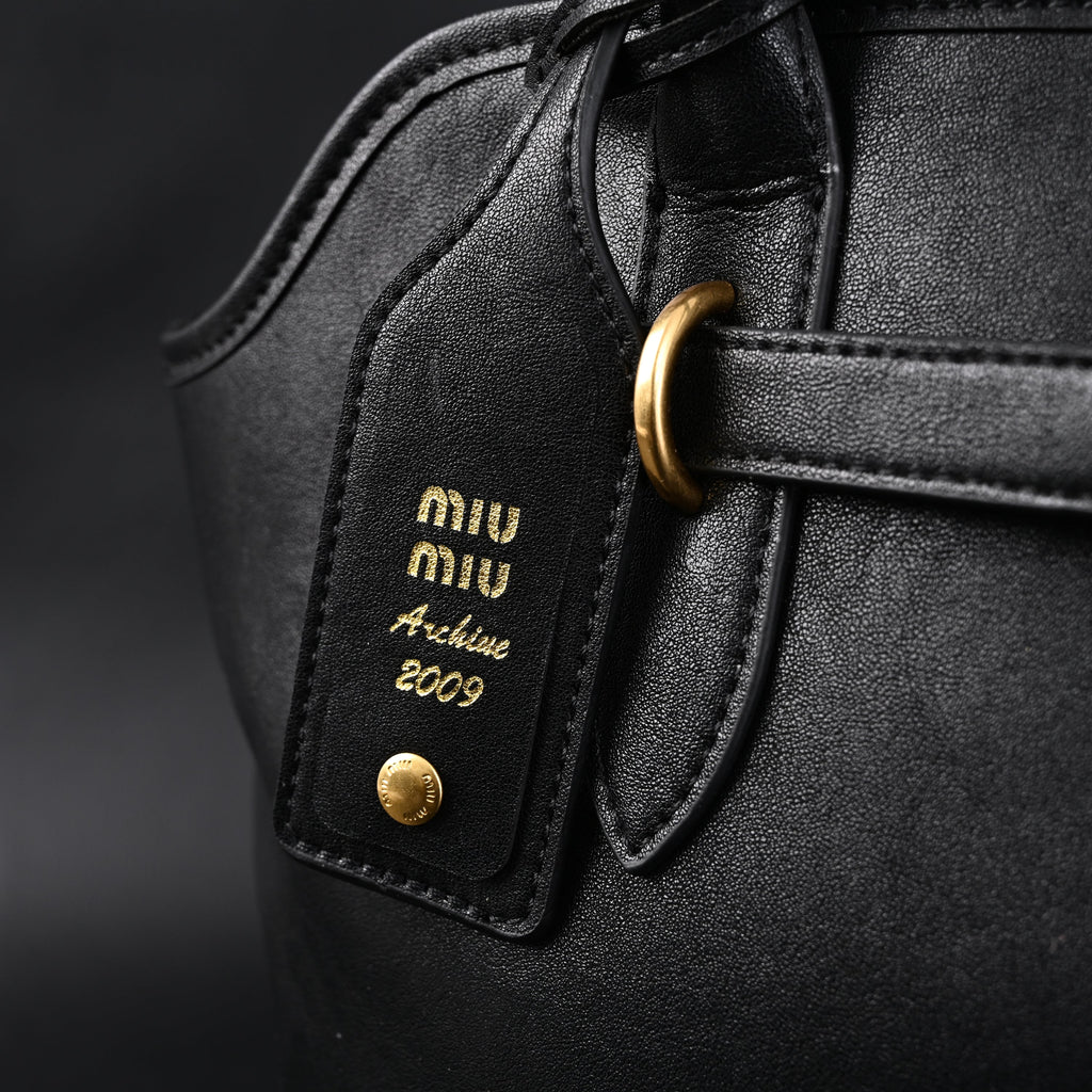 Miu Miu Leather Tote Bag – Classic Black product image 11, provided for visual reference and product detail review