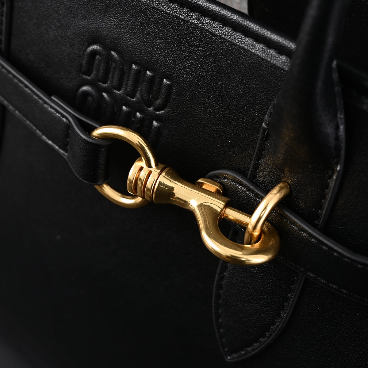 Miu Miu Leather Tote Bag – Classic Black product image 12, provided for visual reference and product detail review
