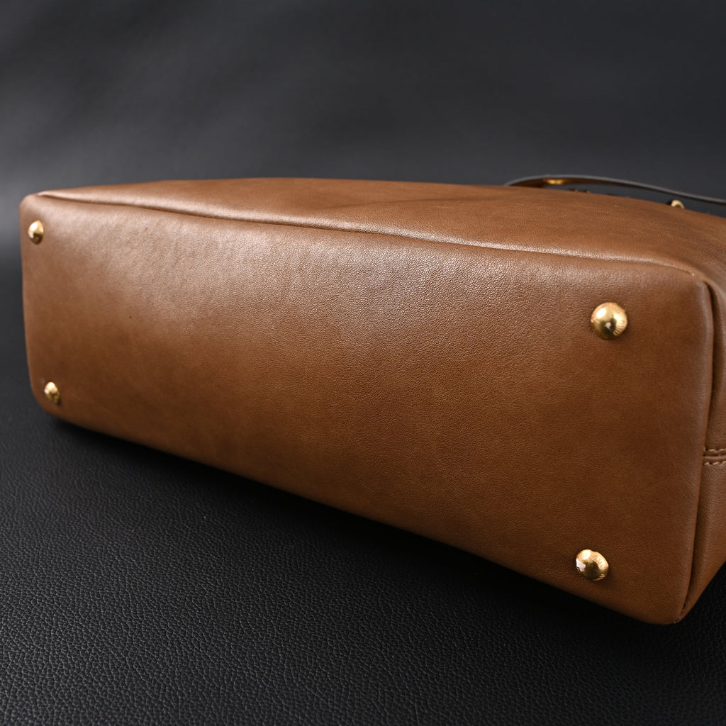 Miu Miu Leather Tote Bag – Elegant Caramel Brown product image 9, provided for visual reference and product detail review