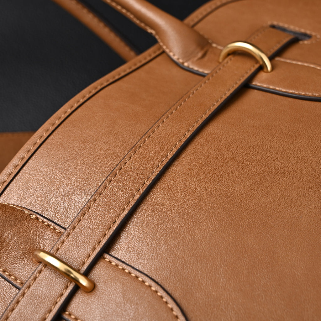 Miu Miu Leather Tote Bag – Elegant Caramel Brown product image 12, provided for visual reference and product detail review
