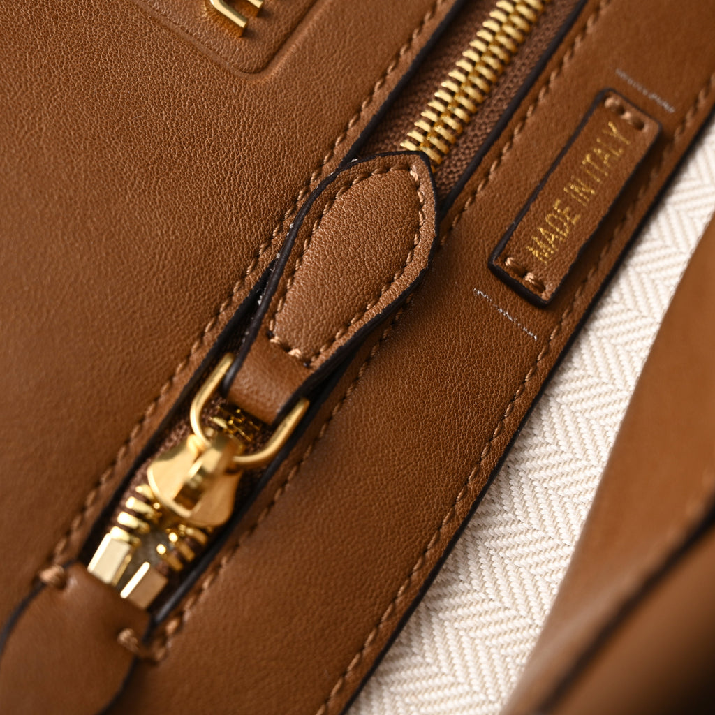 Miu Miu Leather Tote Bag – Elegant Caramel Brown product image 18, provided for visual reference and product detail review
