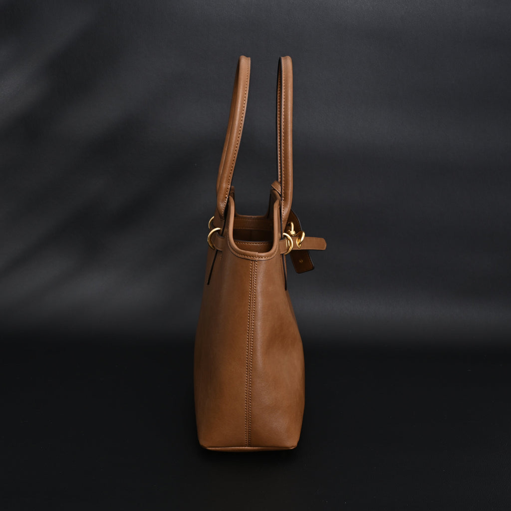 Miu Miu Leather Tote Bag – Elegant Caramel Brown product image 7, provided for visual reference and product detail review