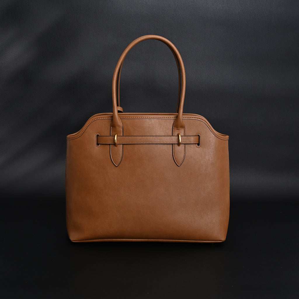 Miu Miu Leather Tote Bag – Elegant Caramel Brown product image 6, provided for visual reference and product detail review