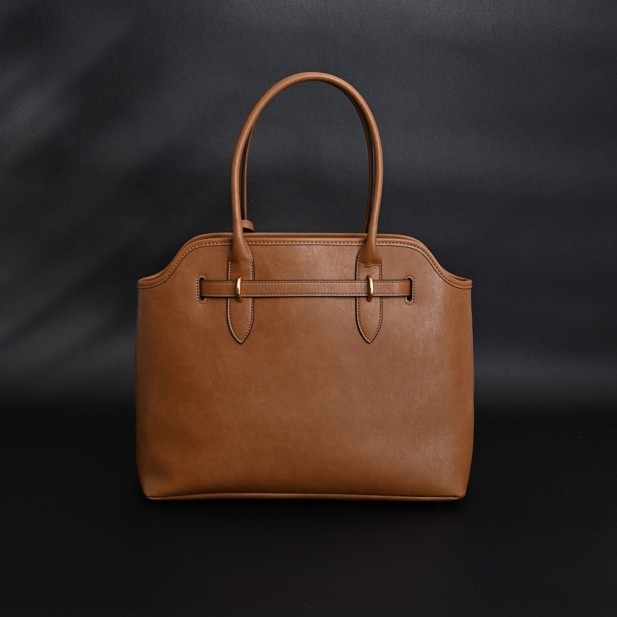 Miu Miu Leather Tote Bag – Elegant Caramel Brown product image 6, provided for visual reference and product detail review