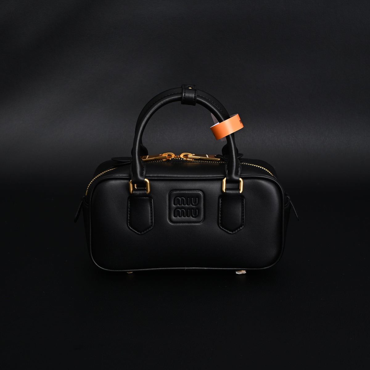 Miu Miu Leather Top Handle Satchel – Classic Black Satchel Bag product image 7, provided for visual reference and product