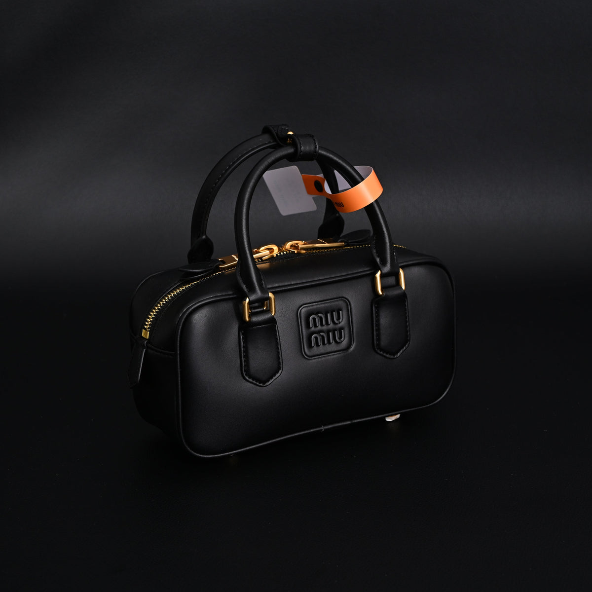 Miu Miu Leather Top Handle Satchel – Classic Black Satchel Bag product image 9, provided for visual reference and product