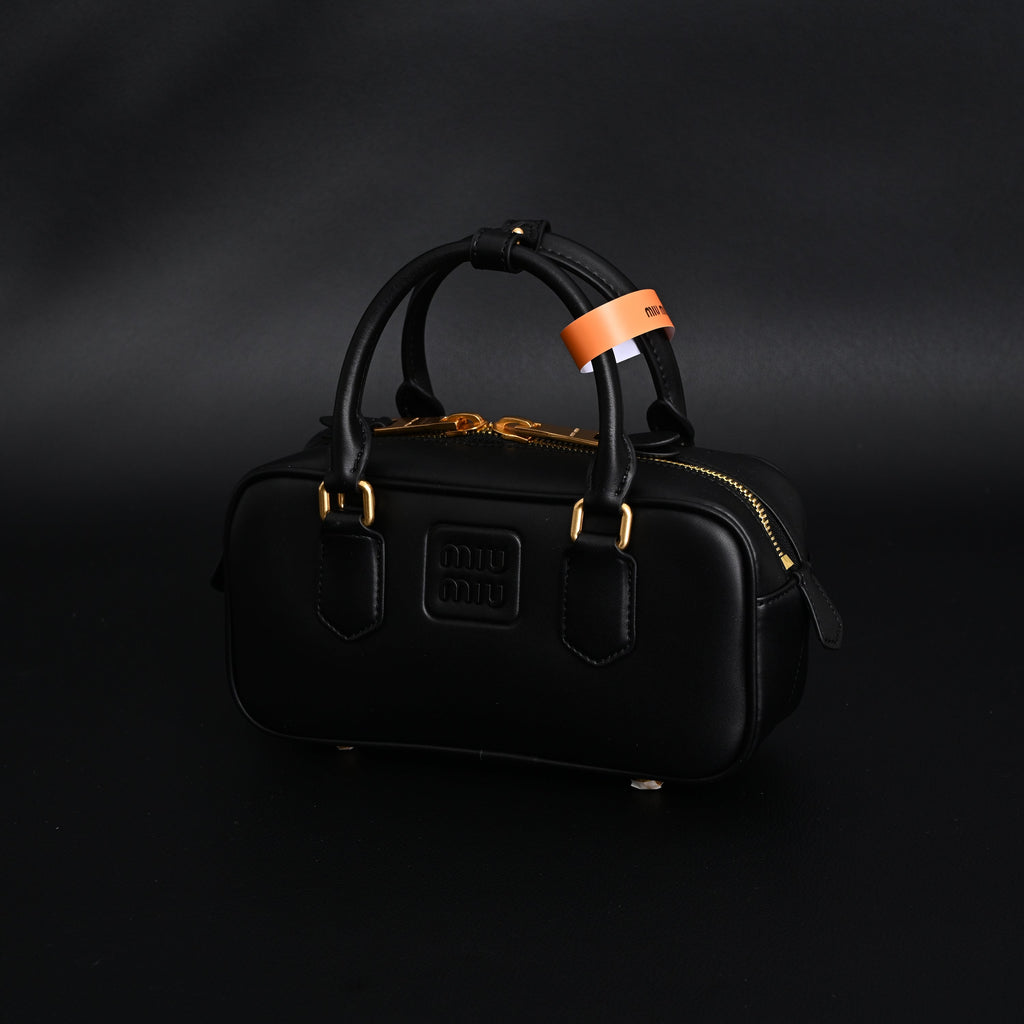 Miu Miu Leather Top Handle Satchel – Classic Black Satchel Bag product image 12, provided for visual reference and product